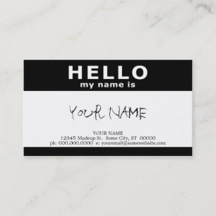 hello my name is (with QR code) Business Card