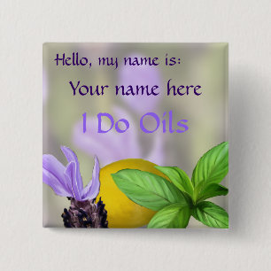 Hello, my name is: Your name here 2 Inch Square Button