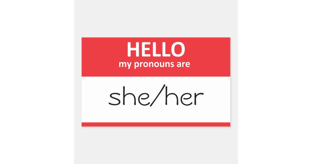 Hello My Pronouns Are Sheher Sticker Zazzle 3265