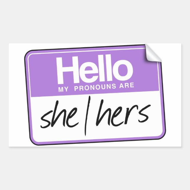 Hello my pronouns are: She Hers  Sticker (Front)