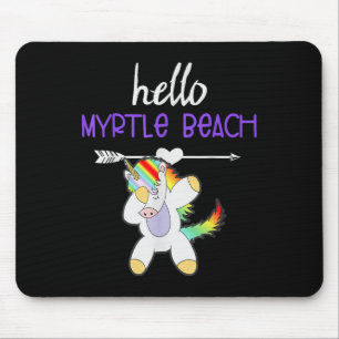 Hello Myrtle Beach South Carolina Dabbing Unicorn  Mouse Pad