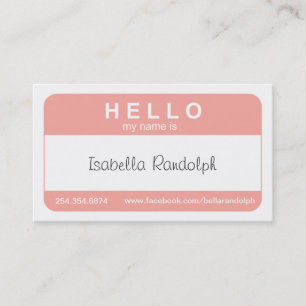 Hello Name Tag Business Card