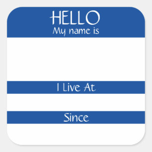 Hello Name Tag Sticker Badge 