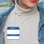 Hello Name Tag Sticker Badge Funny Party<br><div class="desc">*** Purchase the Matte Finish when using this sticker as a name tag*** This design may be personalized in the area provided by changing the photo and/or text. Or it can be customized by clicking Personalize this Template and then choosing the click to customize further option and delete or change...</div>