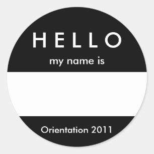 Hello Name Tag Sticker Customize Colour and Messag