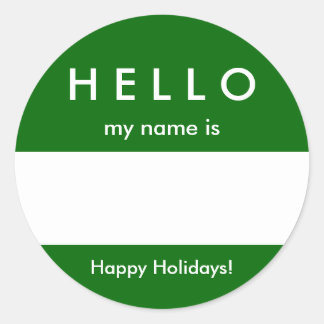 Hello Name Tag Sticker Customize Colour and Messag