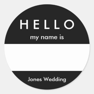 Hello Name Tag Sticker Customize Colour and Messag