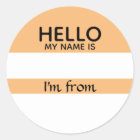 Hello Name Tag Where I Am From