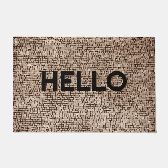 Hello Natural texture design Doormat (Front)