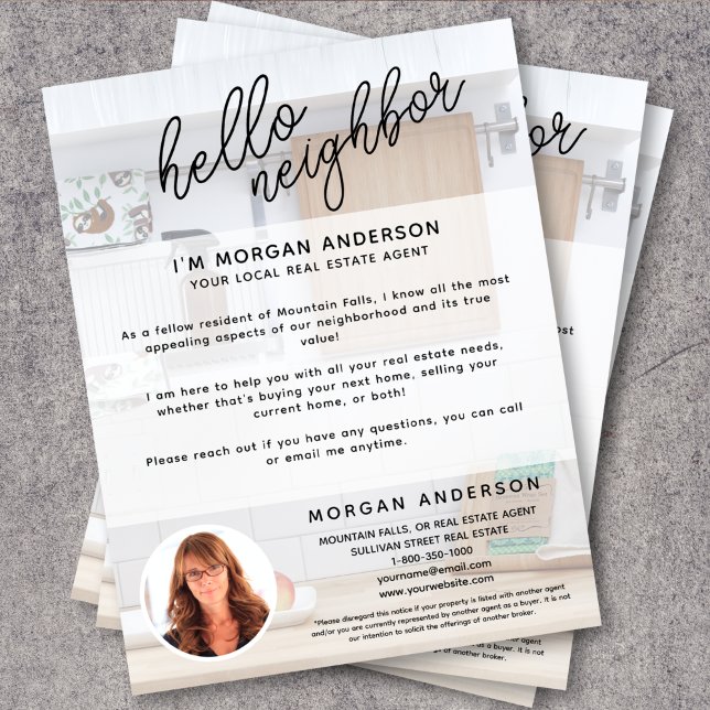 Hello Neighbor Real Estate Marketing Introduction Flyer (Creator Uploaded)