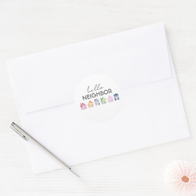 Hello Neighbour Real Estate Promotional  Classic Round Sticker (Envelope)