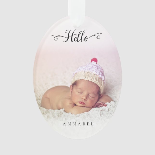 Hello New Baby Girl Boy Photo personnalisée (devant)