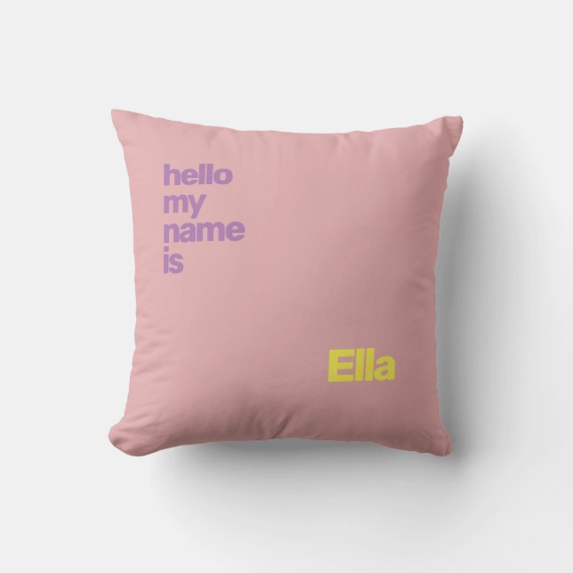Hello new baby girl pink Personalized New  Throw Pillow (Front)