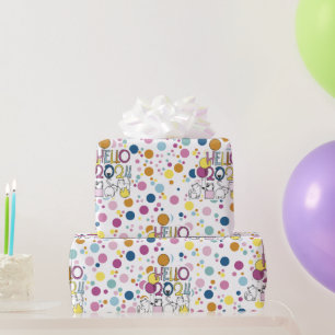 Hello New Year 2024 With Playing Cats Wrapping Paper