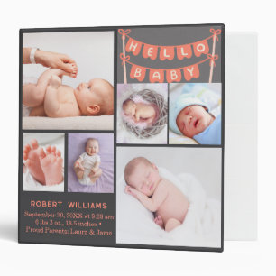 Hello newborn baby photo birth announcement Photo Binder