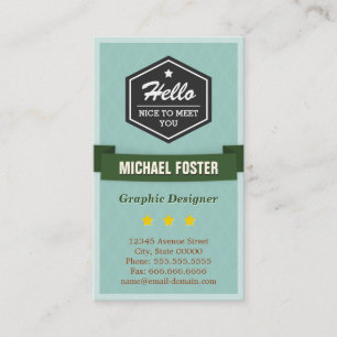 Hello Nice to Meet You - Personal Social Profile Business Card