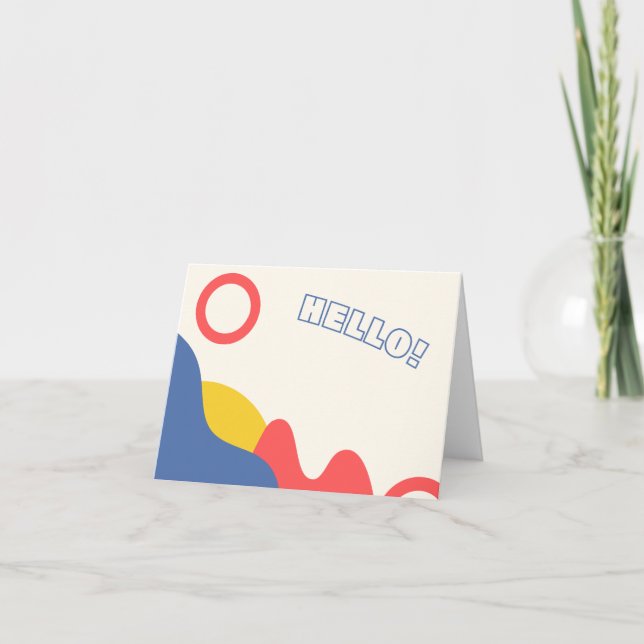 Hello! No. 3 folded note card white (Front)