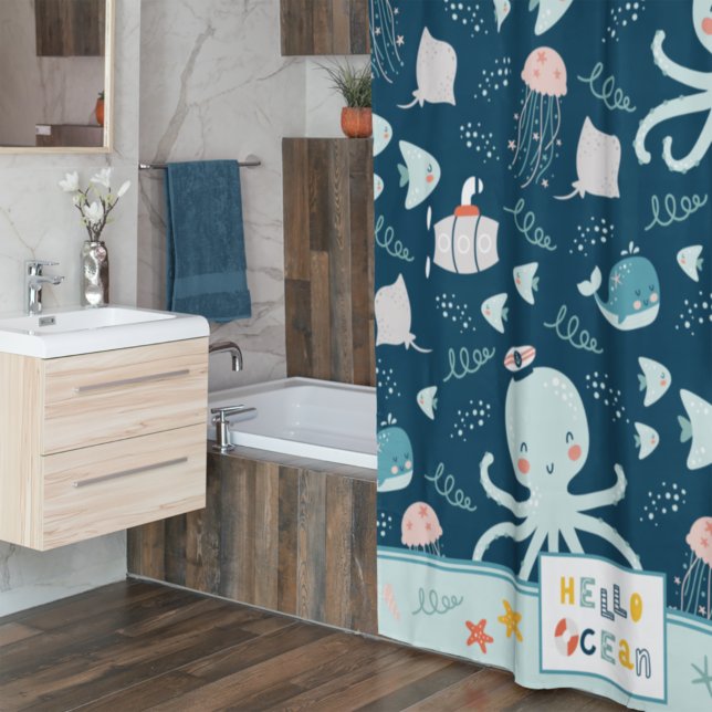 Hello Ocean Octopus Nautical Blue Kid Bathroom (Creator Uploaded)
