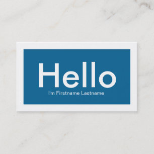 Hello Personal Networking Business Cards in Blue