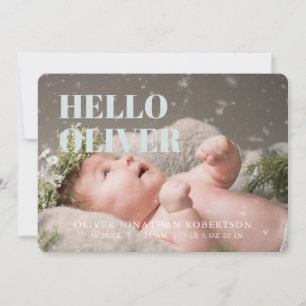Hello Photo Collage minimal Faire-part de naissanc