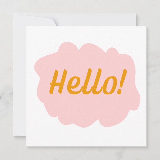 HELLO- pink/orange-flat card (Front)