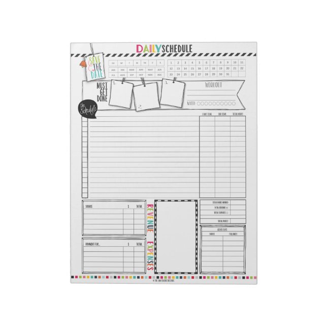 Hello Planner Daily Schedule Notepad (Rotated)