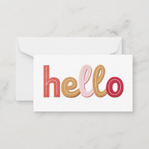 "Hello" Playful Modern Greeting Card - Bold Multic