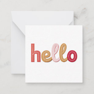 "Hello" Playful Modern Greeting Card - Bold Multic
