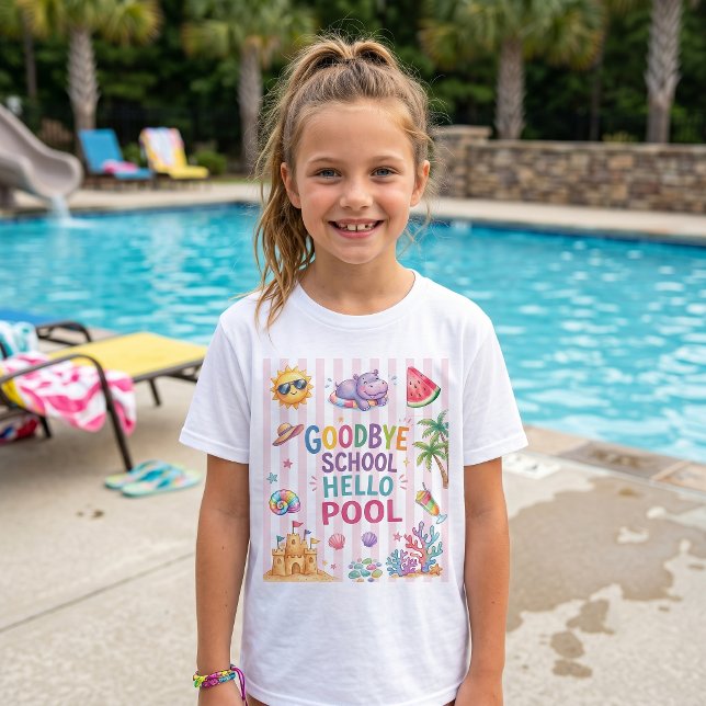 Hello Pool Party Stripes T-Shirt  (Creator Uploaded)