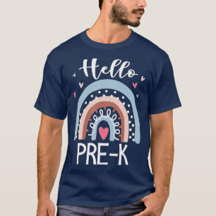 Hello Pre K Funny Boho Rainbow Back To School  T-Shirt