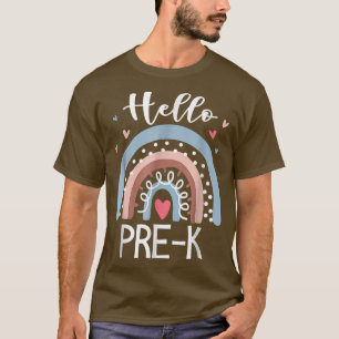 Hello Pre K Funny Boho Rainbow Back To School T-Shirt