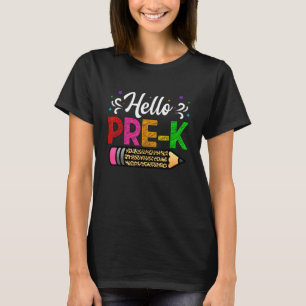 Hello Pre K Leopard Kids Back To School Teacher St T-Shirt