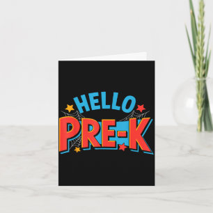 Hello pre-k preschool squad spider back to school card