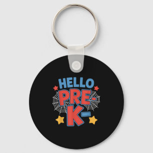 Hello Pre-k Preschool Squad Spider Back To School Keychain