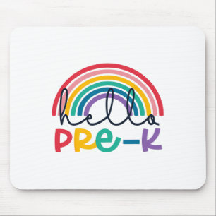 Hello Pre-k Rainbow Ck To School Teacher Student K Mouse Pad