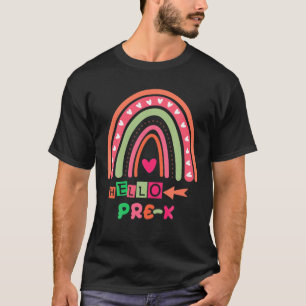Hello Pre-K Rainbow First Day Of School Teacher St T-Shirt