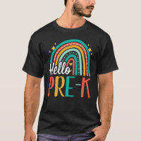 Hello Pre K Rainbow for Teachers Student Girl Kids