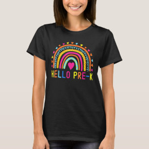 Hello Pre K Rainbow Preschool Teachers Kids Back T T-Shirt