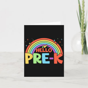 Hello Pre-k Rainbow Teacher Squad Back To School  Card