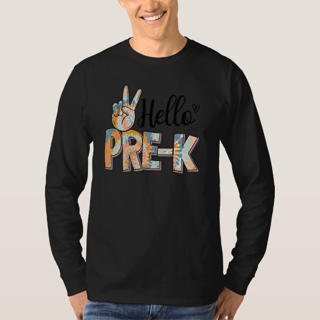 Hello Pre K Teacher Boho Leopard First Day Of Scho T-Shirt (Front)