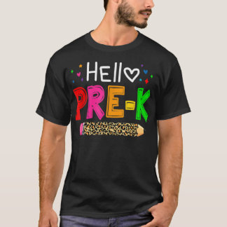 Hello Pre-k Teacher Kids Back to School Teacher St T-Shirt