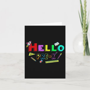 Hello Pre-k Teacher Student Back To School Card