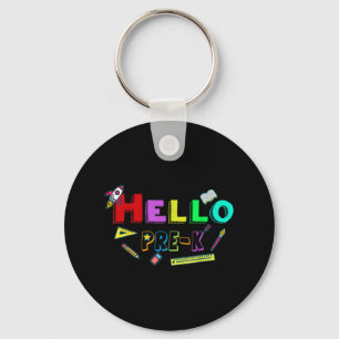 Hello Pre-k Teacher Student Back To School  Keychain