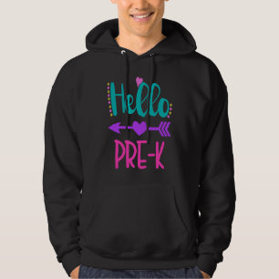 Hello Pre K Teacher Student Teacher Little Girl Hoodie