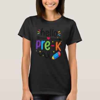 Hello Pre K Team Prek Back To School Teacher Girls T-Shirt