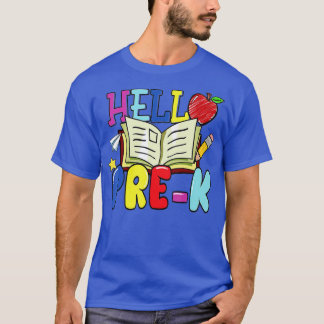 Hello PreK Apple Pencil Kids Girls Back To School T-Shirt