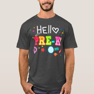Hello Prek School Kids  Back to School Teacher Stu T-Shirt