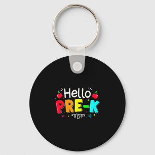 Hello preschool boy girl teacher back to school keychain