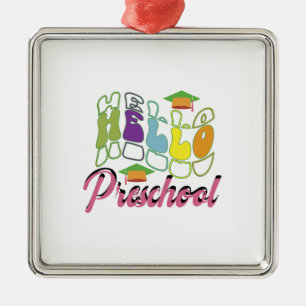 Hello Preschool Metal Ornament