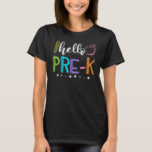 Hello Preschool Pre-K Back to School Teacher Kids T-Shirt